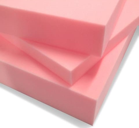 Espuma de poliuretano de alta densidad, piezas de 35"x 78-1/2"x 4".