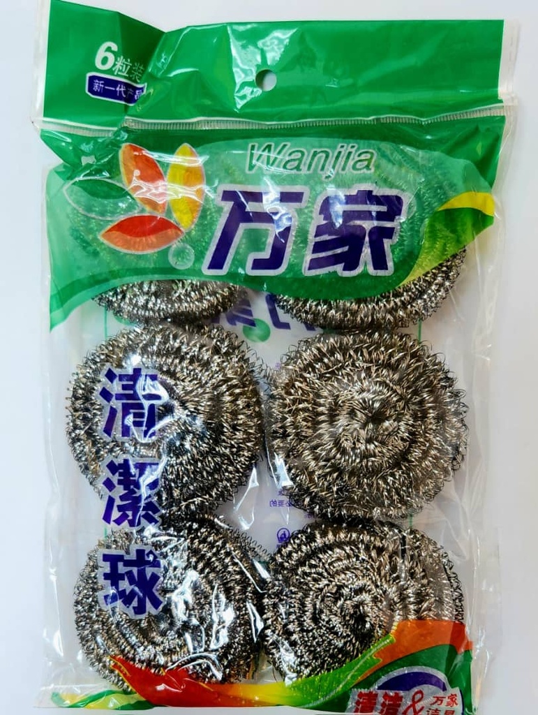 ESTROPAJO DE ACERO PARA FREGAR, BOLSA DE 6 PIEZAS.