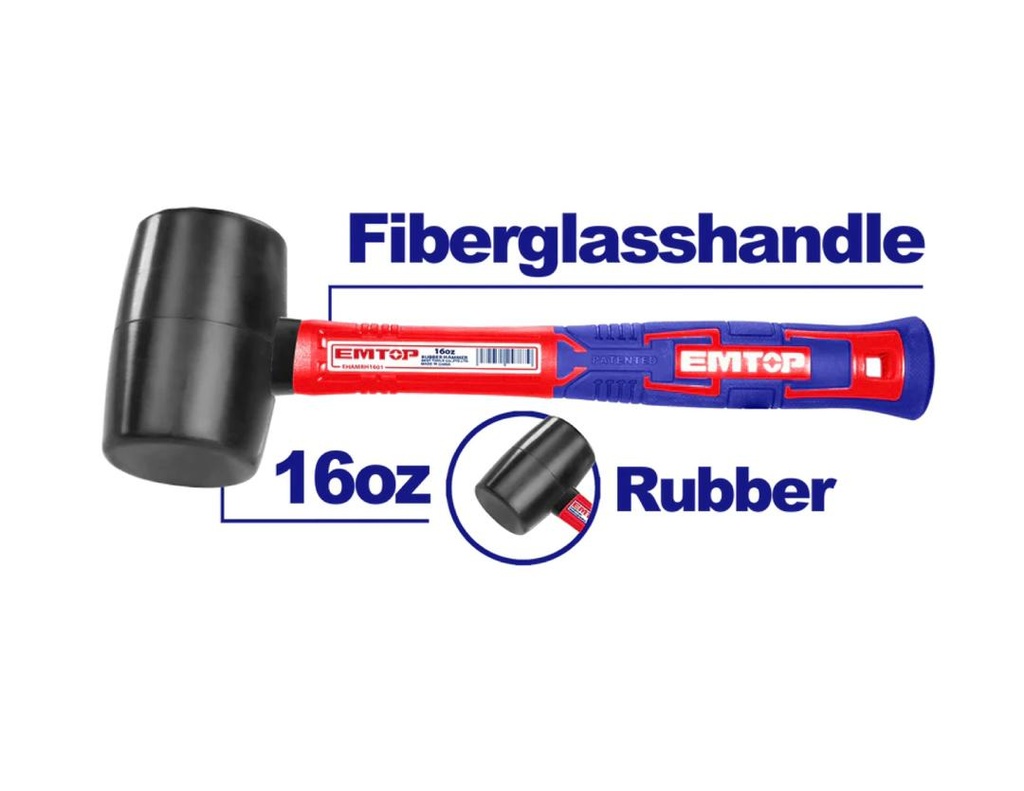 Martillo de goma 16oz (Rubber hammer). EHAMRH1601