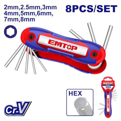 Llave hexagonal de bolsillo con 8 puntas (Hex key). EHKY4081