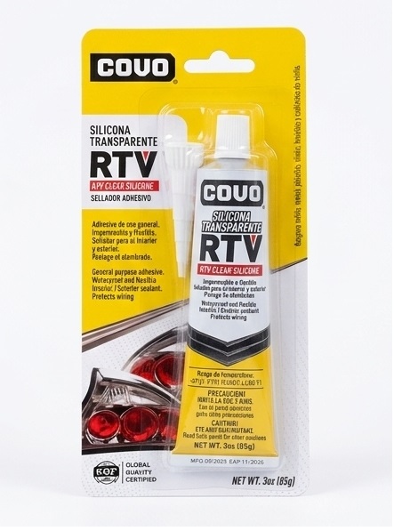 SILICONA TRANSPARENTE RTV  ( ROOM TEMPERATURE VULCANIZING), MARCA COVO