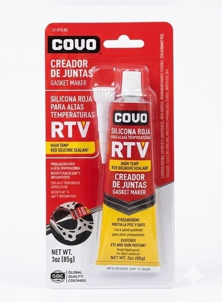 SILICONA ROJA  RTV ( ROOM TEMPERATURE VULCANIZING), MARCA COVO