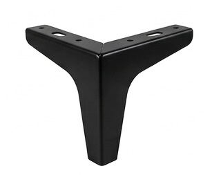 PATAS METÁLICAS NEGRAS PARA MUEBLES, DE 100MM DE ALTURA Y 1.4MM DE ESPESOR, HW-826