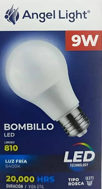 BOMBILLO LED 9W, MARCA ANGEL LIGHT (CAJA X 100U)