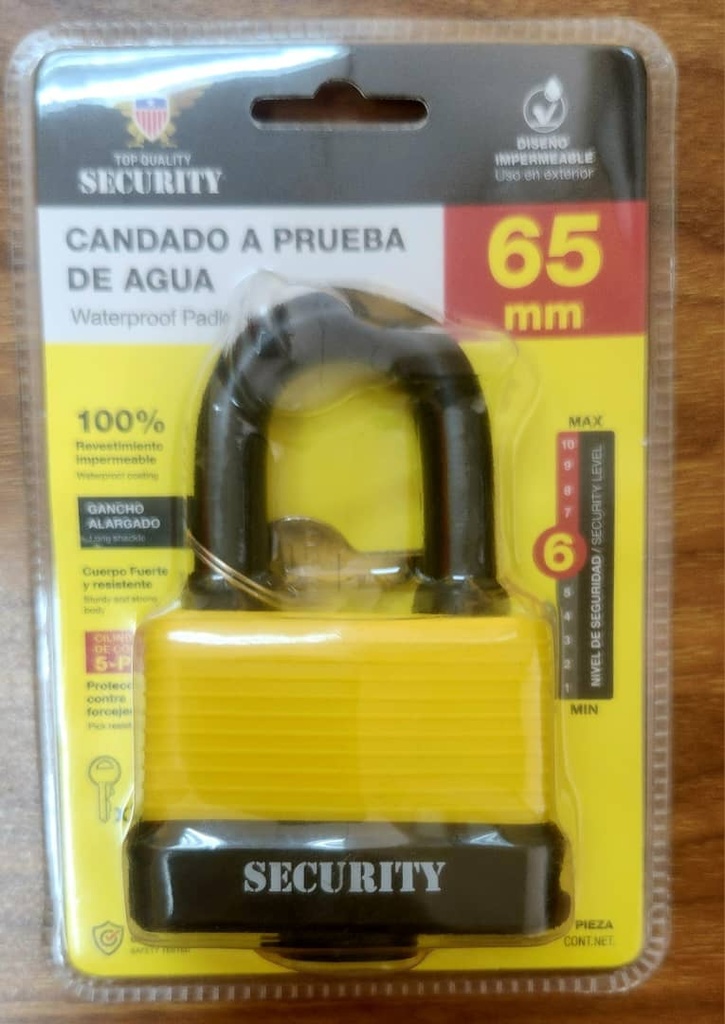 CANDADO A PRUEBA DE AGUA 60MM, MARCA SECURITY
