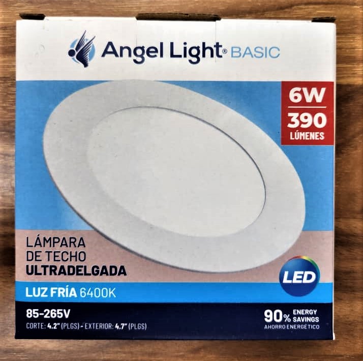 LAMPARA PANEL LED REDONDA PARA EMPOTRAR - 6w, MARCA ANGEL LIGHT