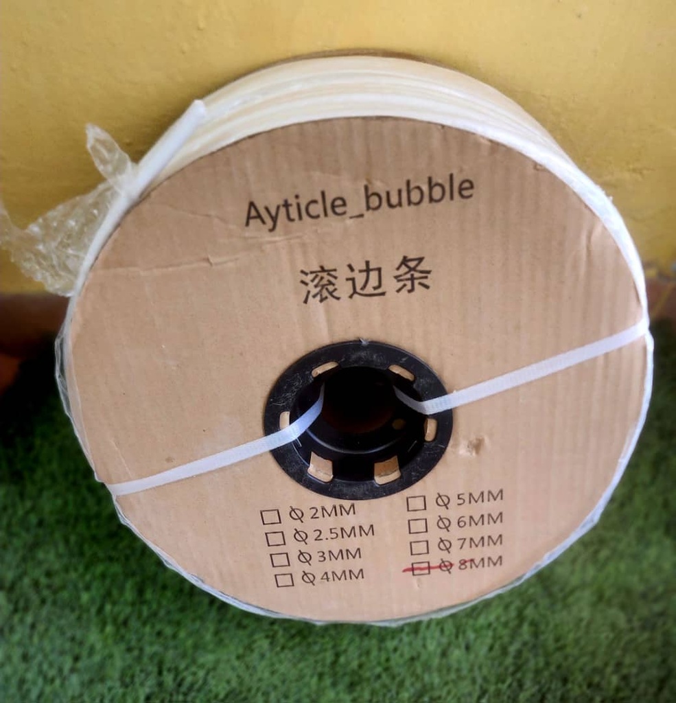 CORDÓN DE ESPUMA PARA FORRAR MUEBLES, 16 ROLLOS DE DIÁMETROS DE 6MM CON 400M Y 20 ROLLOS DE 8MM CON 200M