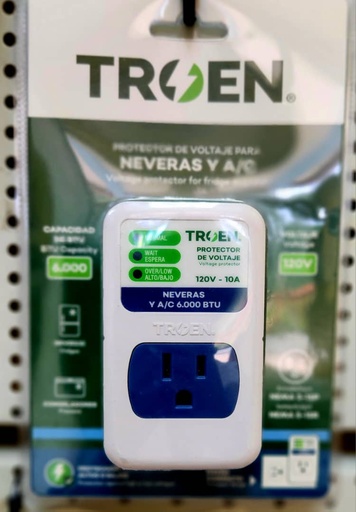 [TR-VP10-120V] PROTECTOR DE VOLTAJE PARA NEVERAS Y A/C, MARCA TROEN