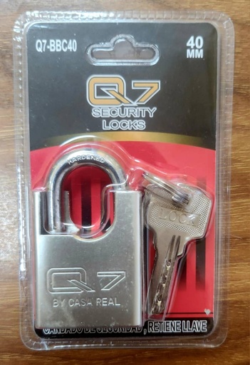 [Q7-BBC40] CANDADO DE SEGURIDAD ANTICIZALLA 40MM- CHROMO-Q7