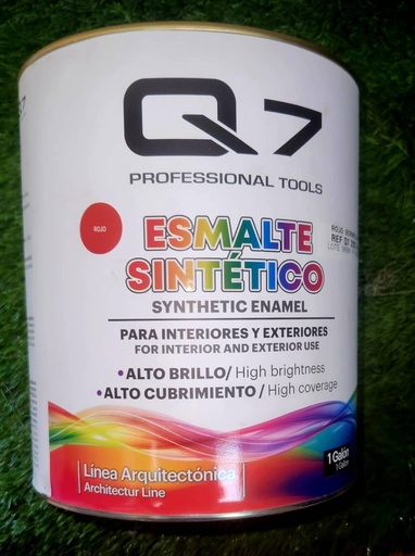 [Q7-202-4L] PINTURA ESMALTE, LATA DE 1 GALÓN ROJO-Q7