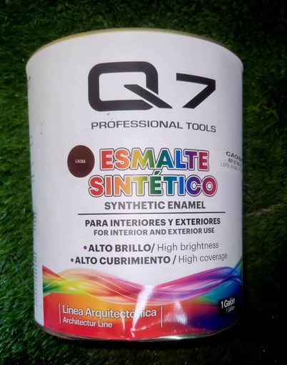 [Q7-204-4L] PINTURA ESMALTE, LATA DE 1 GALÓN  CAOBA-Q7