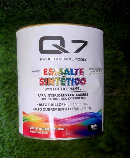 [Q7-300-4L] PINTURA ESMALTE, LATA DE 1 GALÓN  BARNIZ TRANSPARENTE-Q7