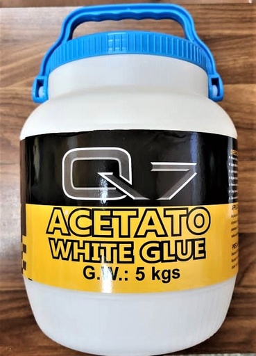 [Q7-5000G] PEGA BLANCA MADERA / ACETATO-5 KILOGRAMOS-Q7