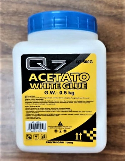 [Q7-500G] PEGA BLANCA MADERA/ ACETATO-500 GRAMOS-Q7