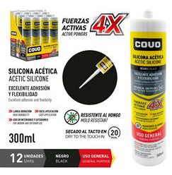[CV-RTVG280-BK] SILICONA NEGRA ACÉTICA, MARCA COVO