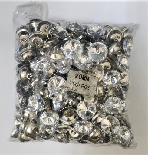 [E-21/23-20MM] BOTONES ACRÍLICOS DE 20MM DE DIÁMETRO PARA TAPICERÍA
(BOLSAS DE 200 UNIDADES).