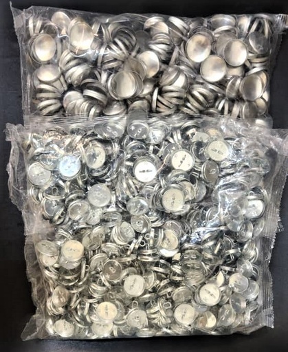 [E-21/23-N36] BOTONES METÁLICOS DECORATIVOS #36 PARA SER FORRADOS Y USADOS EN TAPICERÍA (SET DE 1000 PARES).