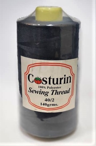 [3795-GRIS OSCURO] CONOS DE HILO DE COSER NO. 40/2, 100% POLIÉSTER, 5000 YARDAS DE LONGITUD, COLOR GRIS OSCURO (CAJAS X 12U)