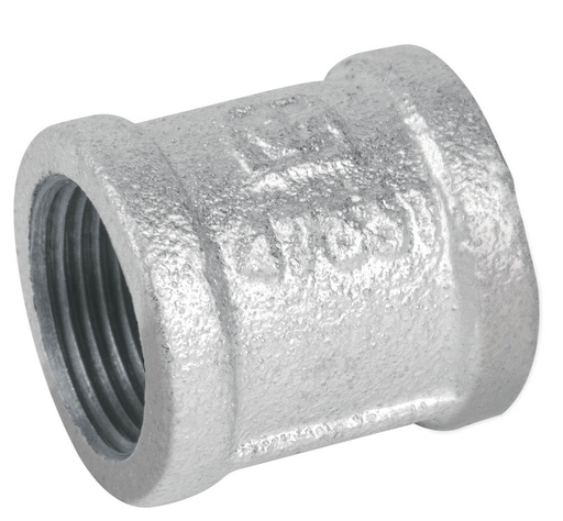 [GV-P-1-2] COPLE REFORZADO DE ACERO GALVANIZADO 1/2" - 150LB, MARCA GRIVEN