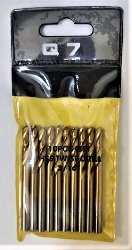[Q7‐30‐3/16] JGO. 10 PCS BROCA CALIBRADA PARA METAL 3/16"‐Q7