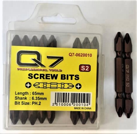 [Q7-0620010] JGO.DOBLE PUNTA P/TALADRO-PH2X 65MM-SET DE 1OUDS.-Q7