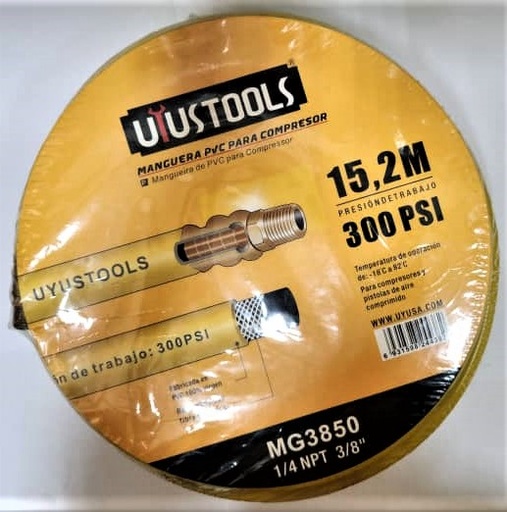[MG3850] MANGUERA PVC PARA COMPRESOR 3/8" 50FT UYUSTOOLS (15 METROS))