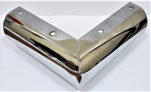 [E284-SL-109] PATA METALICA PLATA ANGULO 90﮲ CURVA (CAJA X 60U)