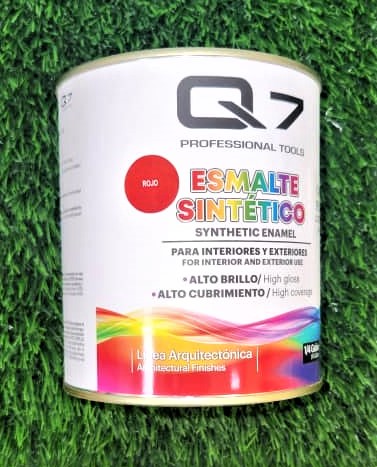 [Q7-202-1/4] POTE 1/4 DE GALON DE PINTURA ROJO-Q7