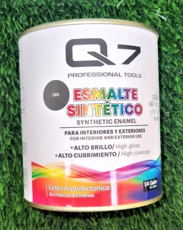 [Q7-206-1/4] POTE 1/4 DE GALON DE PINTURA GRIS-Q7