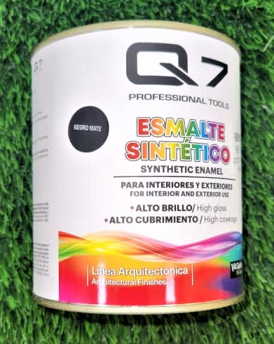 [Q7-332-1/4] POTE 1/4 DE GALON DE PINTURA NEGRO MATE-Q7