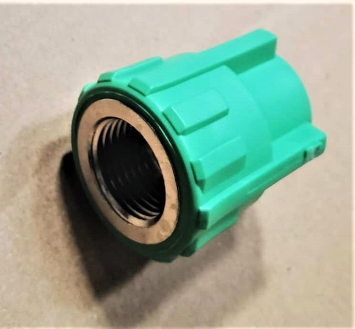 [S20-1/2F] ADAPTADOR HEMBRA LISO C/ROSCA 1/2"TERMOFUSION-VERDE