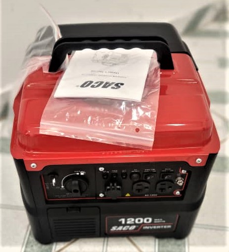 [04-FR-33941] GENERADOR A GASOLINA 1200W,120V/60HZ, COMP. PLASTICO Y METAL, DIM.
35x33.5x31, MARCA SACO